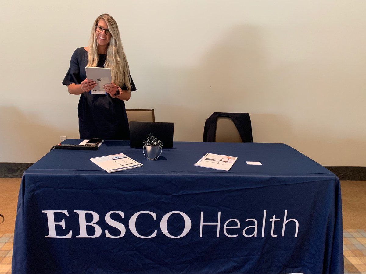 EBSCO_Health's tweet image. Are you at AMDIS’ Annual Physician-Computer Connection Symposium this week? Stop by table 6 to learn more about our #healthcareIT offerings.