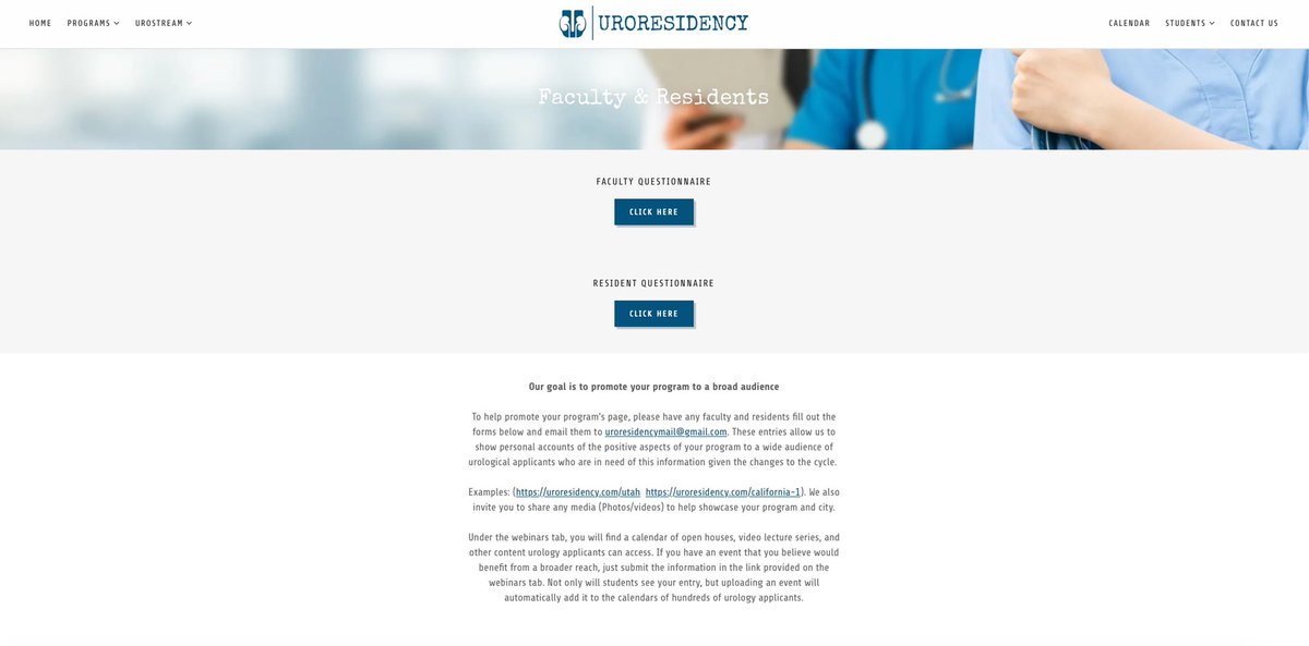 Calling all Urology faculty and residents‼️

🗣 We want to hear from you!!

We’re collecting surveys 📝 so applicants can learn more about all the awesome Urology programs out there!

Head over to our website to showcase your program ➡️ uroresidency.com/fr