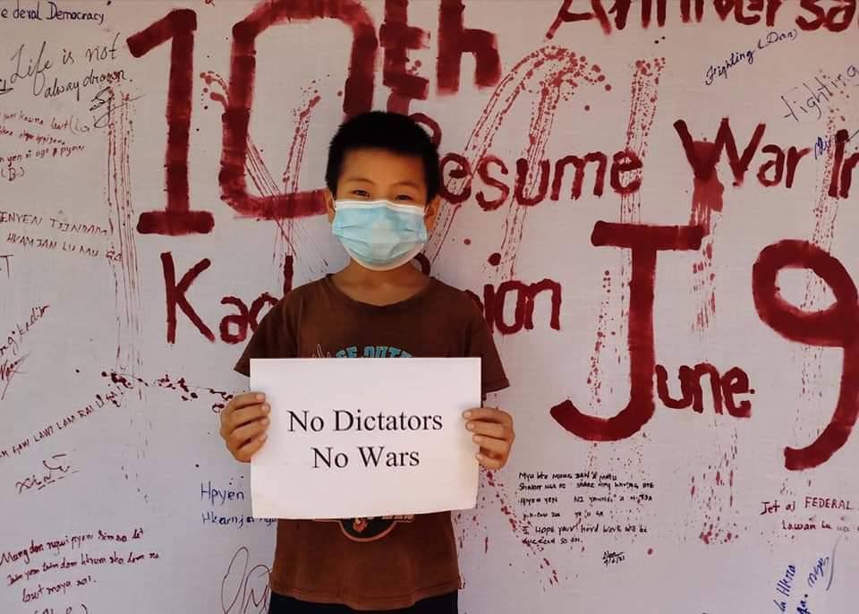 2m_aye's tweet photo. 10th year’s anniversary for resumption of Kachin War and domestic strike against Genocidal Dictatorship by youths of Kachin. USELESS ASEAN #June9Coup #WhatsHappeningInMyanmar https://t.co/zWs9ismwYU