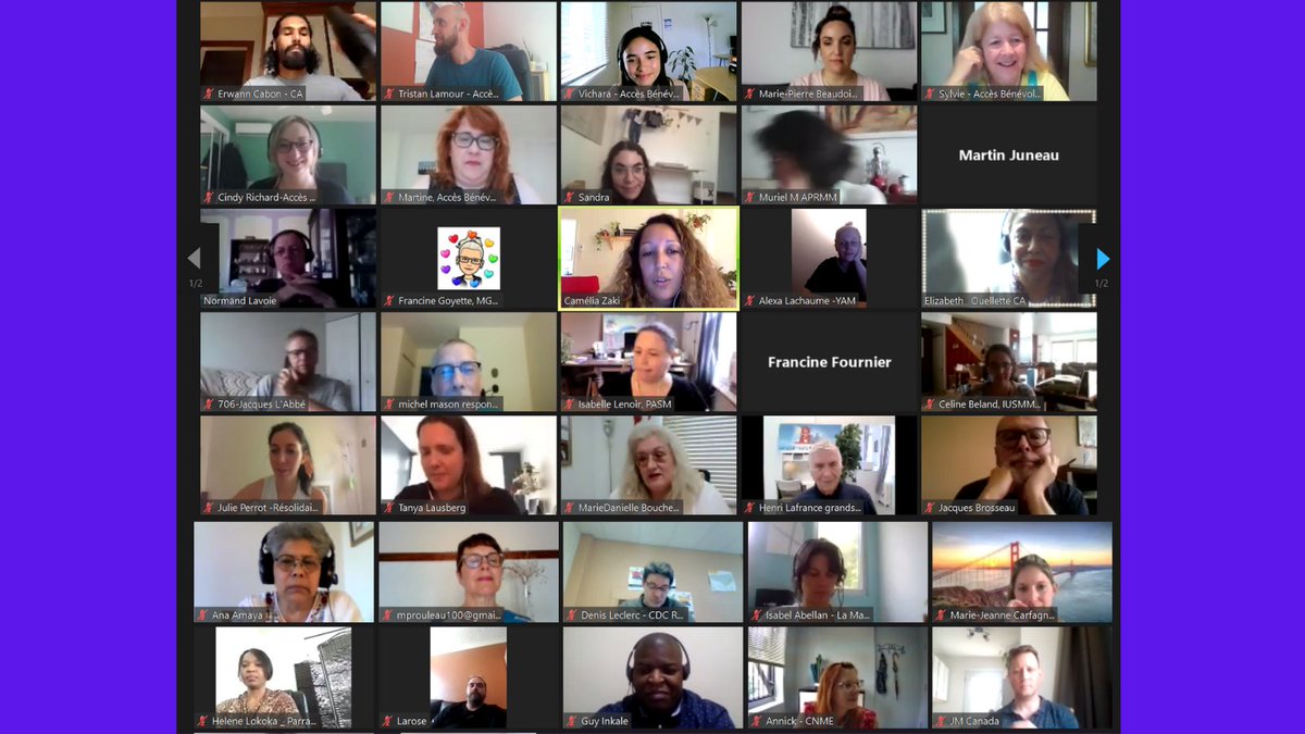 🎥🎉 Un aperçu des 56 membres présents à notre 39e assemblée générale annuelle du lundi 7 juin 2021. 
Pour consulter notre rapport annuel d'activités 2020-2021, cliquez sur le lien suivant : cutt.ly/pnYyKI9
Merci à tou.te.s pour votre présence !