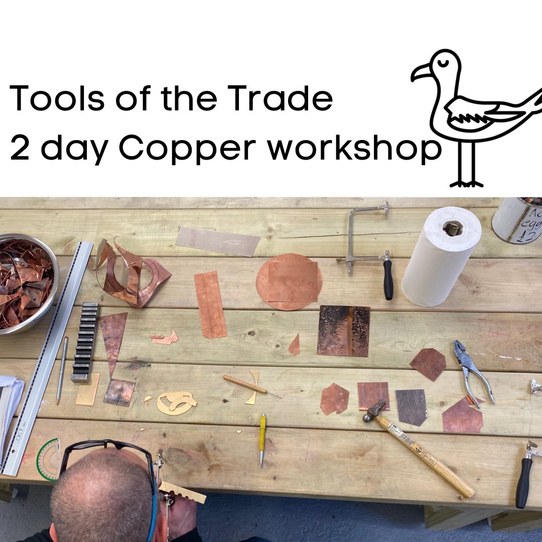 We have 2 places left on our copper smithing course being held next weekend. For details and booking please head to the link in our bio #coppercourse #coppersmith #metalwork #workshop #copper