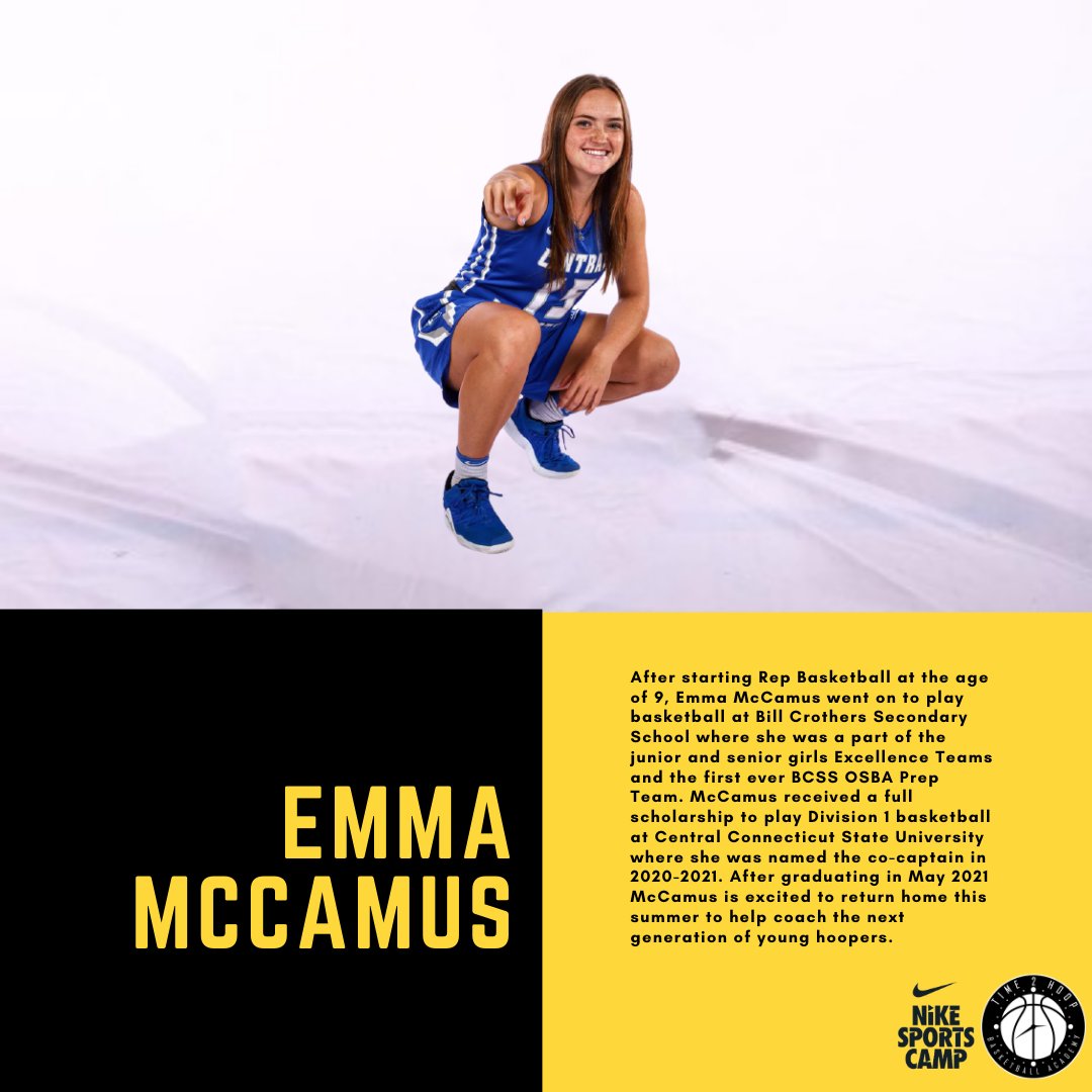 Our coaching team just keeps getting better! We are excited to have <a href="/EmmaMcCamus_15/">Emma McCamus</a> join us for our Nike Basketball Camps as well as our Girls evening programs this summer!
🔗Visit sportscampscanada.com/camps/nike-bas… to learn more. 
#Time2Hoop | #YourTime
#Nike #NikeSportsCamps
