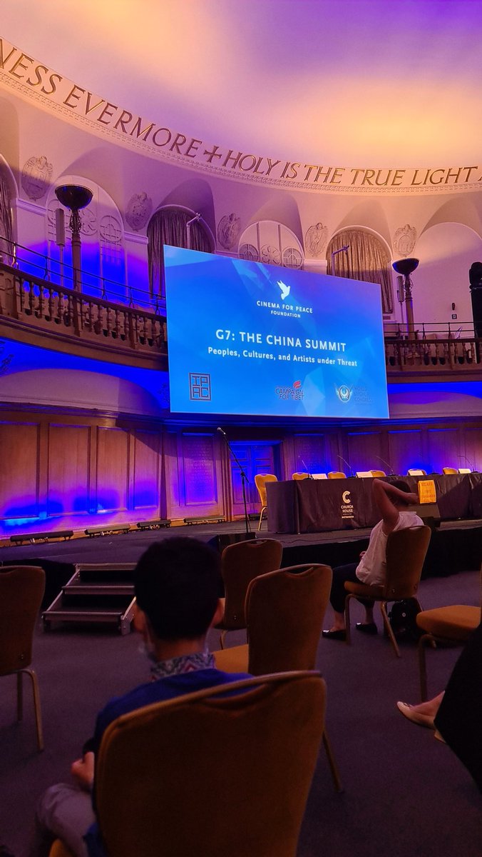 Listening to <a href="/CinemaForPeace/">Cinema for Peace Foundation</a> G7 China summit and listening to activists including <a href="/nathanlawkc/">Nathan Law 羅冠聰</a> and @worlduyghurcongress talk about their expectations for the G7 summit this weekend