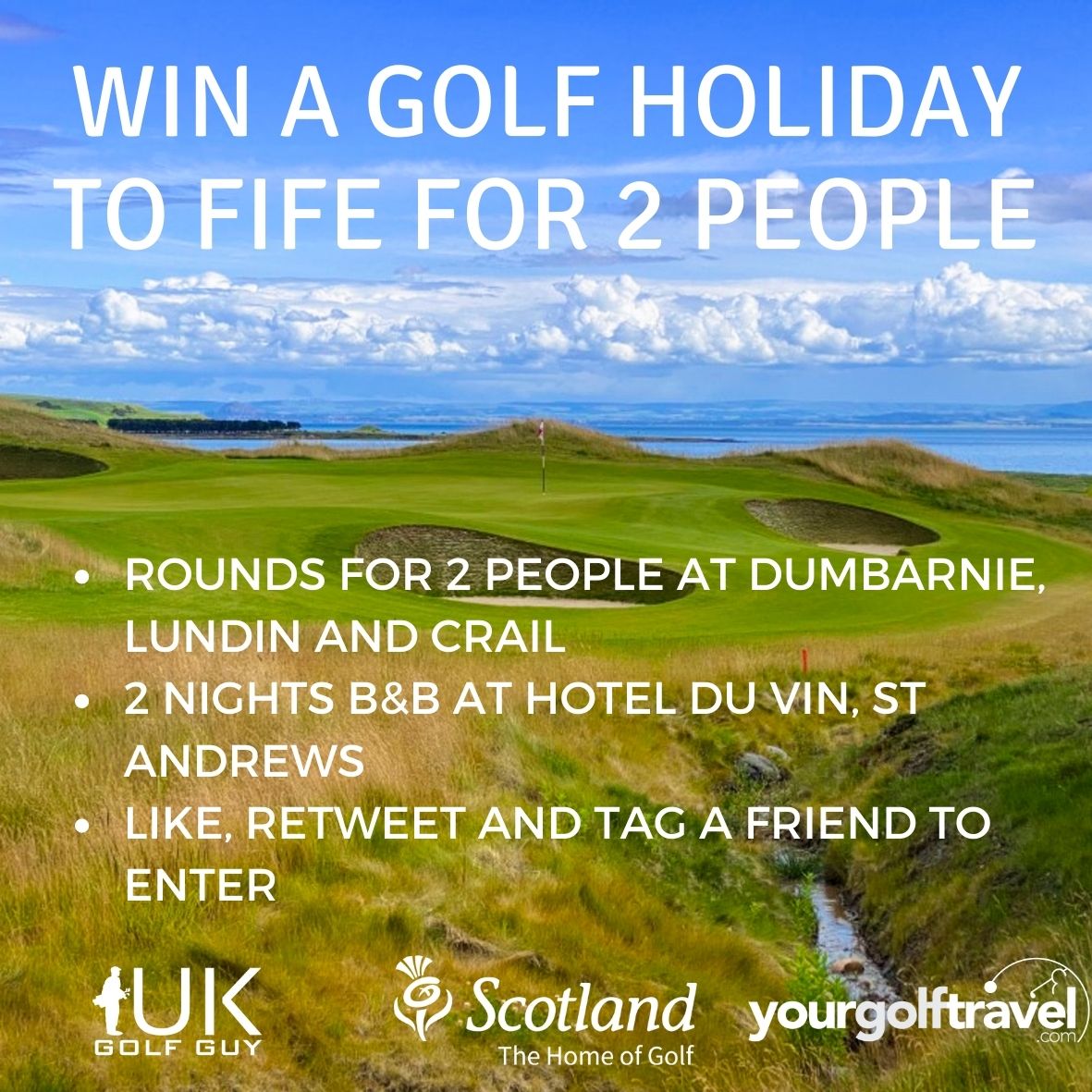 I've written here about a trip to the wonderful links of Fife - ukgolfguy.com/golf-blog/fife…

Amazingly, <a href="/yourgolftravel/">Your Golf Travel</a> are giving away a trip for 2 worth over £1000 exclusively for one of my followers.

To enter just -
➡️ LIKE and RETWEET this
➡️ TAG a friend
#scotlandgolfmoments