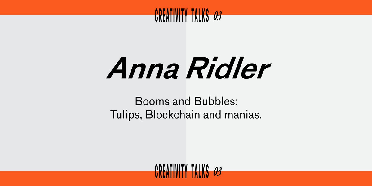 TalksCreativity's tweet photo. We are thrilled to announce our third talk of the series: Anna Ridler (@annaridler), on Booms and Bubbles: Tulips, Blockchain and manias.   Rosemary Lee (@Machineagency1) will moderate this keynote session. Join us at 5PM GMT+1 ! https://t.co/oPMBsdGzFJ