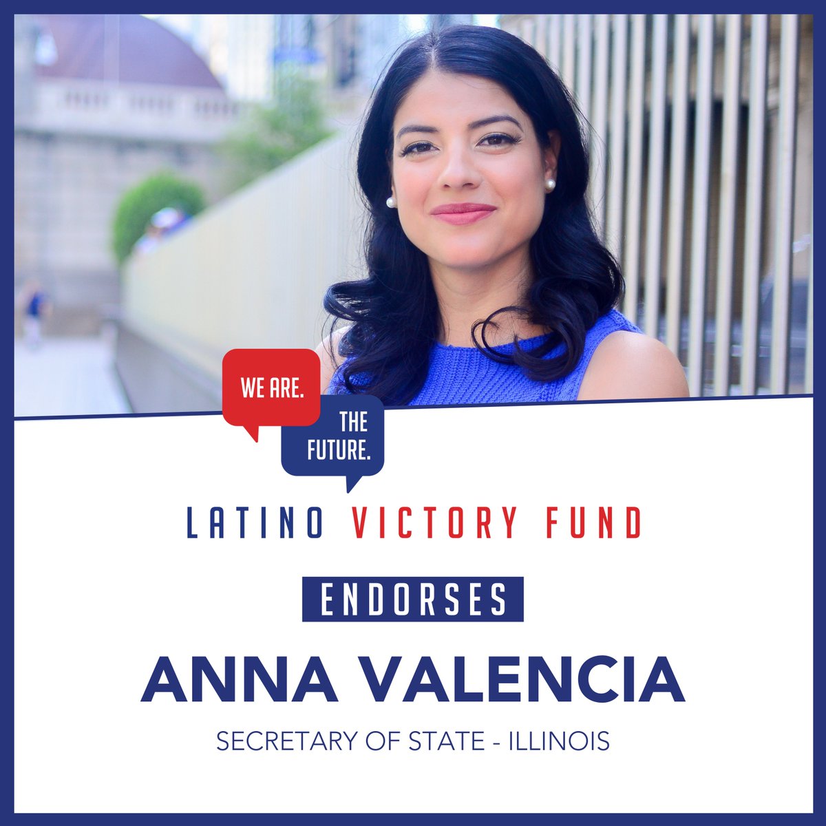 🚨 ENDORSEMENT ALERT 🚨

We're proud to endorse <a href="/AnnaValenciaIL/">Anna Valencia</a> for Illinois Secretary of State! 

As the Chicago city clerk and throughout her career, Anna has proven to be a dedicated public servant. We're proud to endorse her historic candidacy.