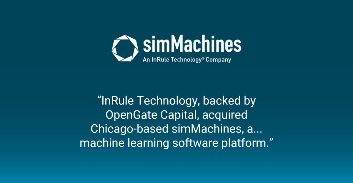 inrule's tweet photo. Thanks to @FortuneMagazine and @ShenLucinda for including our #acquisition of @simMachines in today's Term Sheet! Read it here: https://t.co/t9zvS2sirf https://t.co/WuKS6O7O19