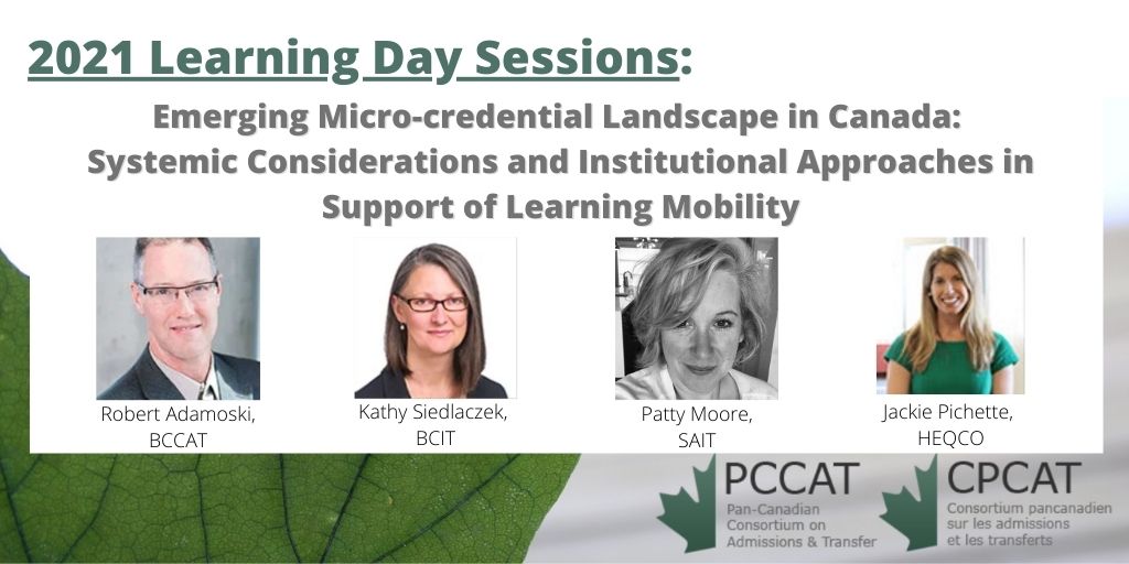 PCCATORG's tweet image. Isn't micro-#credentialing a hot topic in 🇨🇦 #PSE? It is! Register pccat.ca/conference/ for #PCCATLearningDay &amp;amp; join the discussion what PSIs do to support #studentmobility! 

@bccat_org @bcit @sait @HEQCO @eCampusOntario @BCcampus @PolyCan