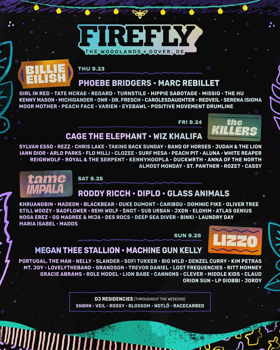 Firefly Music Festival lineup