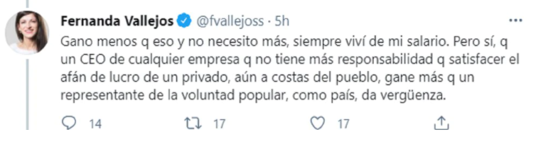 RAMIROMARRA's tweet photo. Sigo sorprendido con esto: Vallejos se queja de ganar poco, pero su sueldo es de $238.829 por mes. Mientras que el sueldo promedio del sector privado es de $68.109 mensuales. 

Para colmo, le molesta que un CEO de una empresa PRIVADA, gane más que ella. Solo una kirchnerista 🤦🏼‍♂️ https://t.co/kqMwmlhHrU