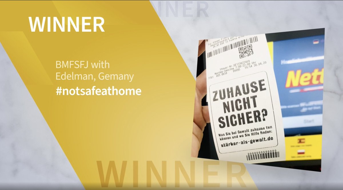 Provoke_News's tweet photo. #SABREAwards EMEA Winner: GUERRILLA MARKETING: #notsafeathome —BMFSFJ with @EdelmanPR, Gemany https://t.co/0CHRq90QYr