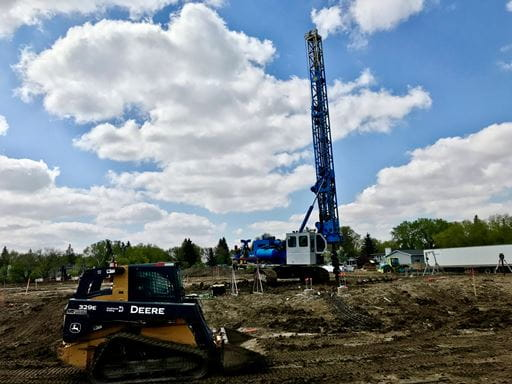 RegPublicSchool's tweet photo. Construction underway at future site of new joint-use @RCSD_No81 St. Pius X &amp; @argyleschoolSK  elementary schools in #yqr. @SKGov 
https://t.co/XAl7bHybDT https://t.co/B593E04BnE