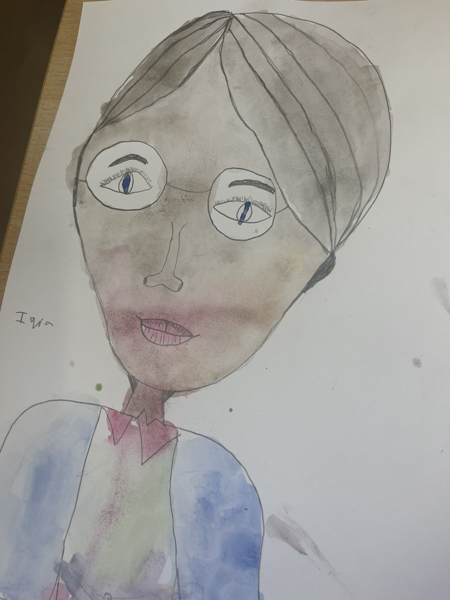 MrBeach94's tweet photo. I am just blown away by the beautiful portraits Y2 have completed! Wow!  #ArtWeek @Centralprimary @MissCWhite1 https://t.co/90pUBBgPu3