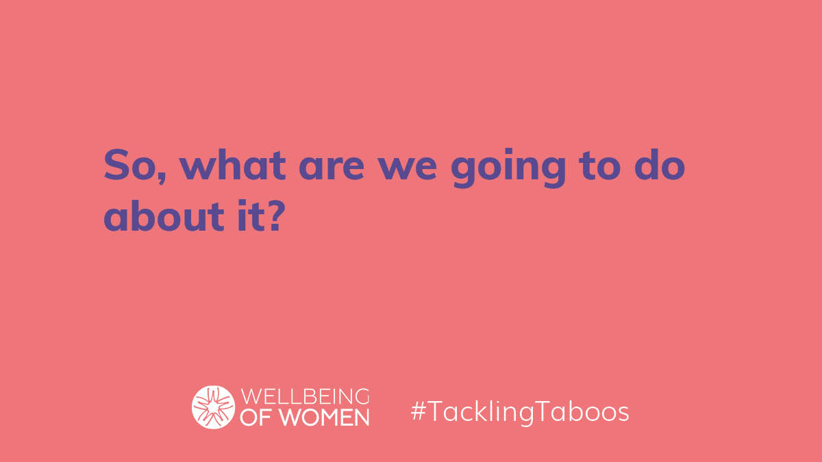 WellbeingofWmen's tweet photo. Women's health needs aren't being met - so we, and society, are feeling the consequences. 

So how can we implement long-lasting change? 

Join the discussion at our panel event tomorrow: https://t.co/O5XkYc21w9 #TacklingTaboos

@J_Ennis @mrs_izzyjudd @MarissaPwC @lregan7 https://t.co/PmeLvpasic