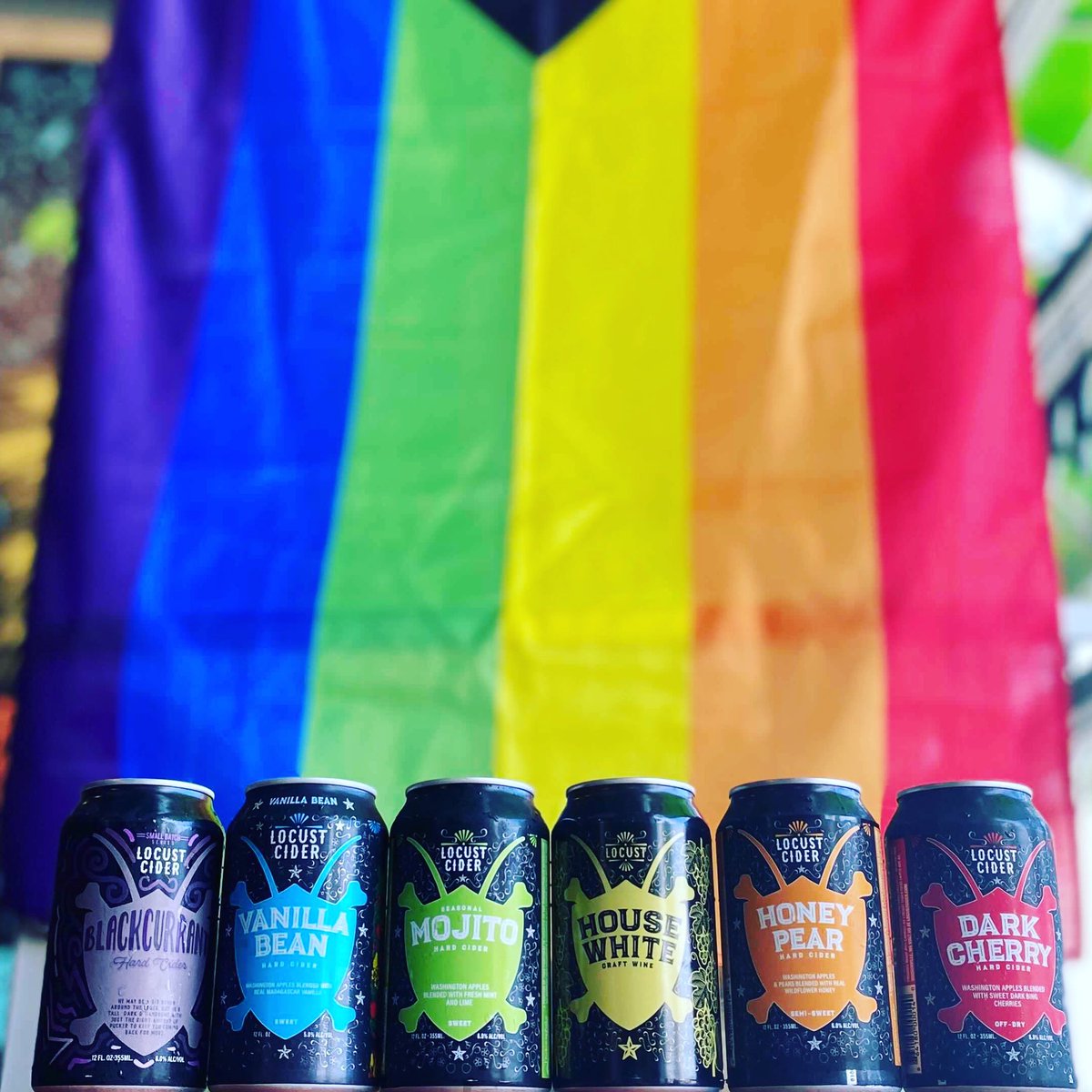 LocustCiderCO's tweet photo. All of the colors of the rainbow 🌈 
Happy Pride Month! 

#pride #cheers https://t.co/fA0QF2PtUT
