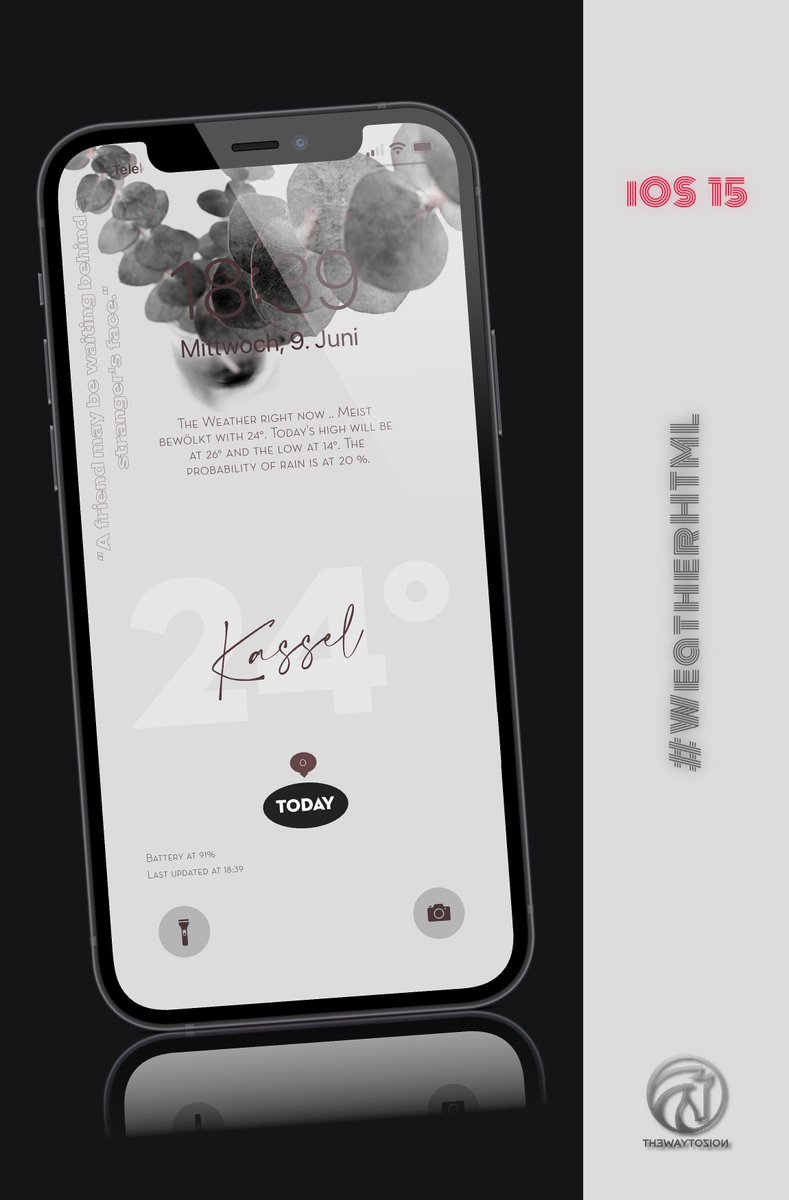 kleinmone's tweet image. Today I need sunglasses when I look on my lockscreen 😎😆

WeatherHTML by @thewaytozion 
Graphic on my wall by Kaespo
Template by @screenshot_pro 

#ios15beta #nojailbreak