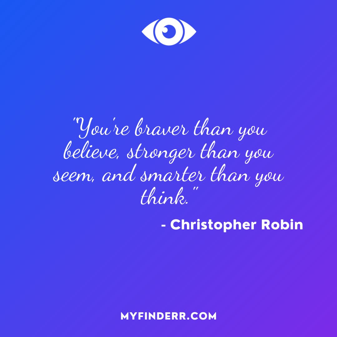 myfinderuk's tweet photo. "You're braver than you believe, stronger than you seem, and smarter than you think." - Christopher Robin
#inspiration #inspirationoftheday #motivation #challengeyourself #challenge #easylife #blind #visualimpairement #visuallyimpaired #AI #assistivetechnology https://t.co/ZKhEMvC6J3