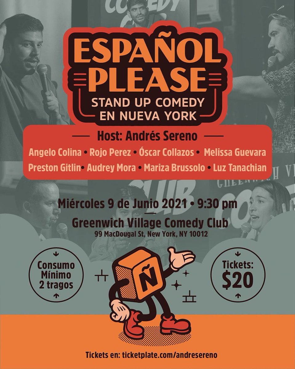 Apoya la comedia en español en Nueva York las 9:30 pm vengan hoy Junio 9 y digan Audrey Mora en la entrada para no pagar ticket, solo serían dos bebidas por persona! Apoyen comediantes de habla hispana! #comediaenespañol #entertainment #comedia #standupcomedy