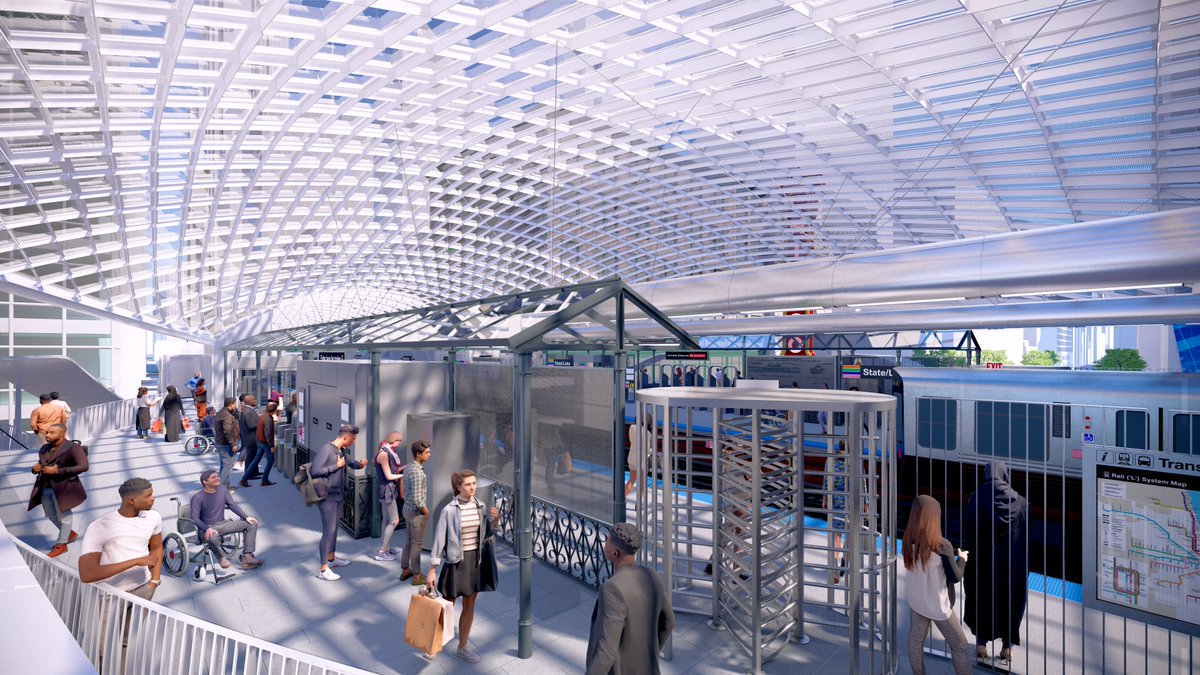 ChicagoDOT's tweet photo. Check out the amazing, airy design for the new fully accessible State/Lake 'L' Station. For more info:
https://t.co/VPIT6Ja85S https://t.co/tbaia38MMi