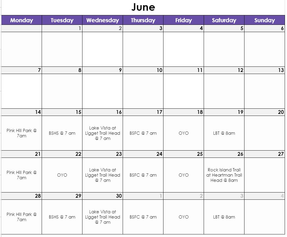 BSHSXC's tweet photo. Excited to kick off our summer conditioning on Monday at 7am! See the calendar below

https://t.co/TIRkv9q48J https://t.co/GxFAv5jzlm