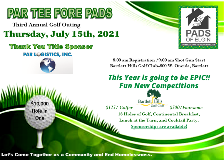 padsofelgin's tweet image. We still have a few sponsorship opportunities for our PAR TEE FORE PADS Golf Outing!  PADSGolf2021.givesmart.com