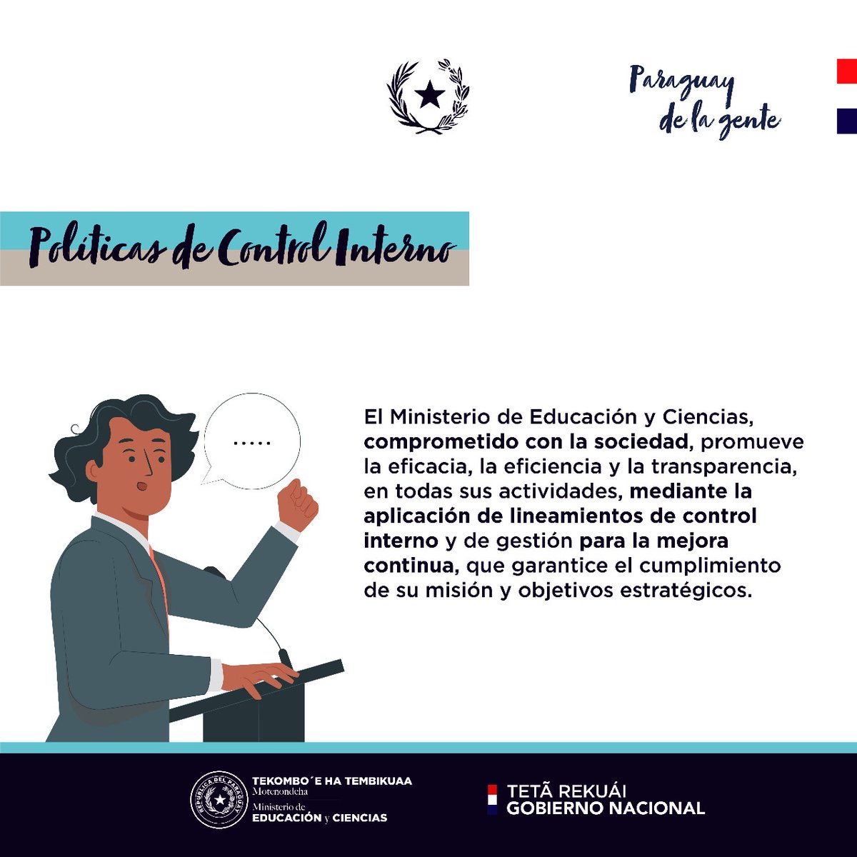 MECpy's tweet photo. 📍A través de la resolución N° 1017/2020, el #MEC presenta los lineamientos de control interno en todas sus dependencias y aprueba La Política de Control Interno. 📑

➕ℹ️ https://t.co/GHoINkHBQi https://t.co/p8cgnNUWDe