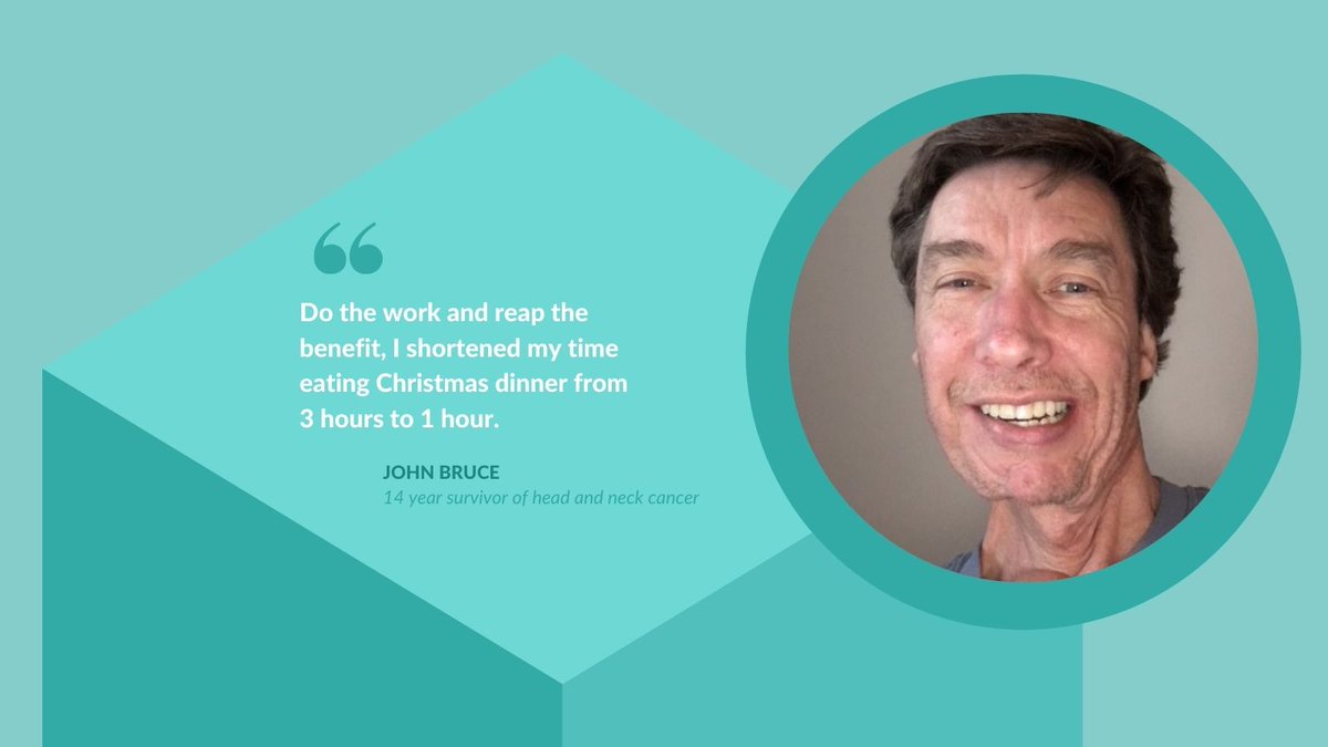 We asked our patients: "What is something you do or say to yourself to help you stick to your swallowing exercises?" and here is one of the answers from John Bruce 👏