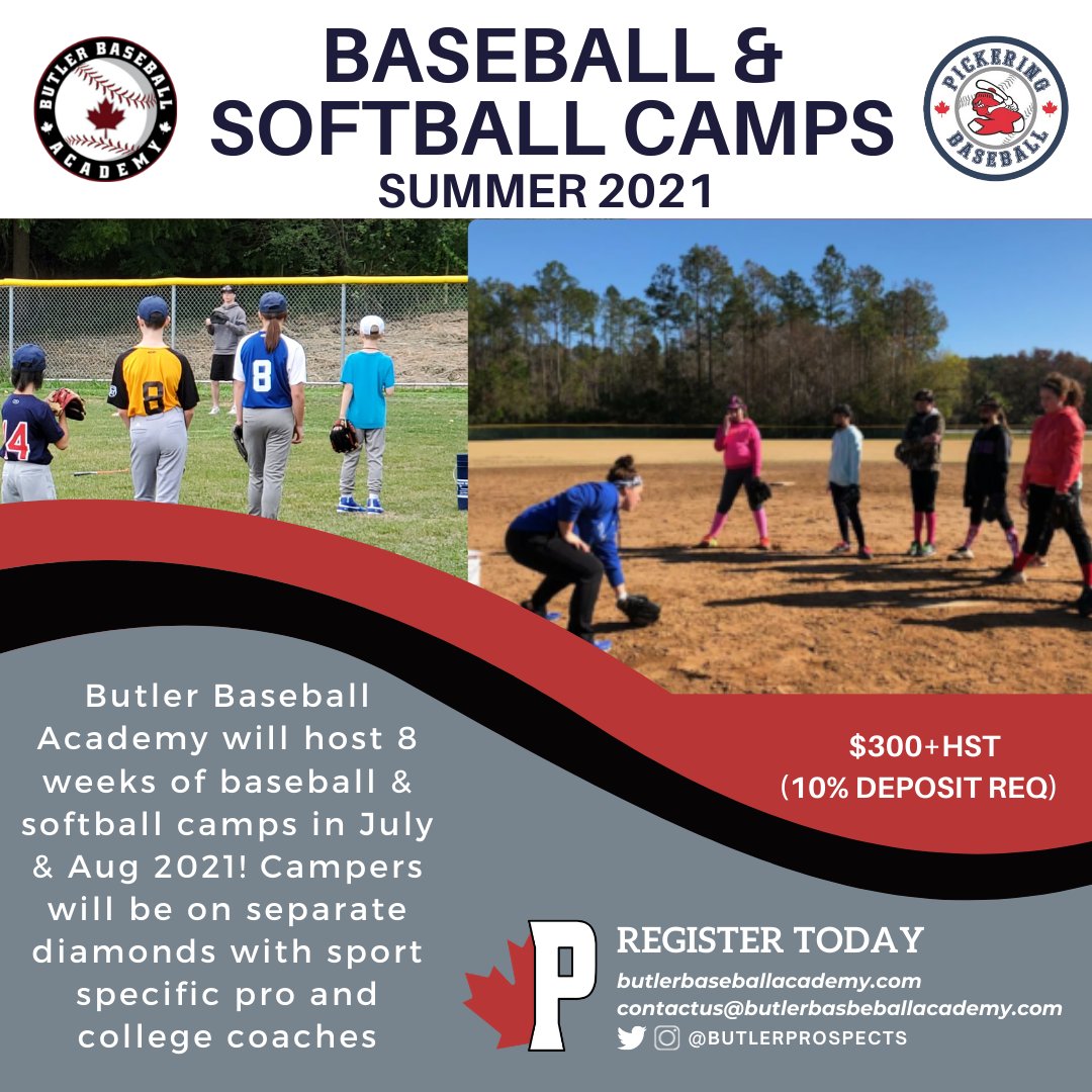 ONTProspects's tweet photo. ☀️REGISTER NOW☀️
It's almost time for our Baseball & Softball summer camps!
Operating within COVID guidelines for 8 weeks starting in July in Pickering, ON.
Register: https://t.co/EWRurwwbpC
Discounts for multiple weeks or multiple siblings.
#ButlerProspects #BetterEveryDay https://t.co/yutHh9Vve8