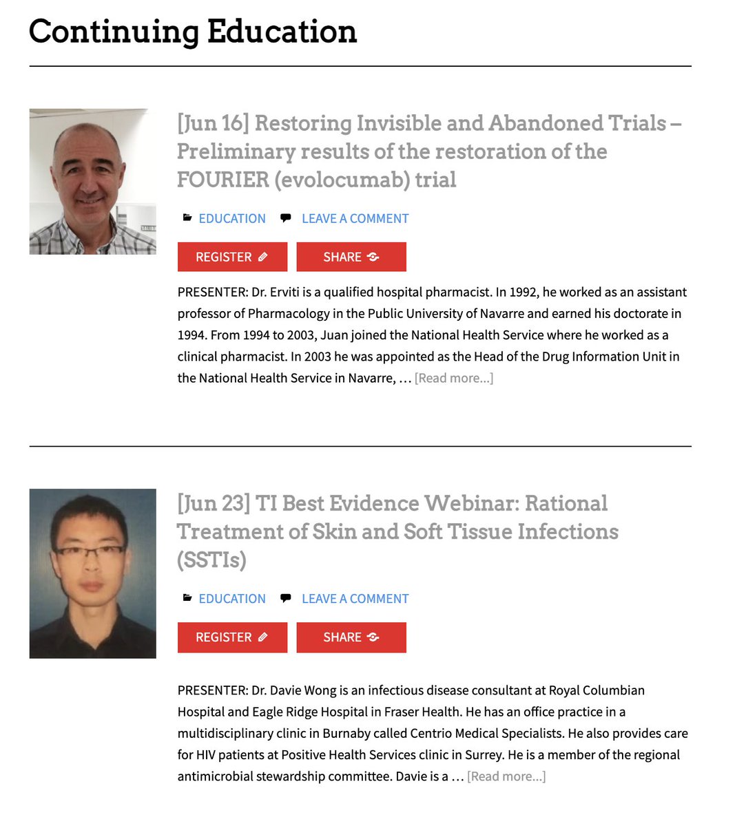Drug_Evidence's tweet photo. @UBC Therapeutics Initiative free Continuing Education:

👉🏽Missed a webinar and want to view a #BestEvidence recording? 💻
👉🏽Wondering which TI #DrugEvidence or #ResearchMethods events are coming up soon? 📅

👉🏽Check our TI CE page:
https://t.co/vCZT5TdvUS

#MedEd #CME #ProfDev https://t.co/3SvUWAJVER