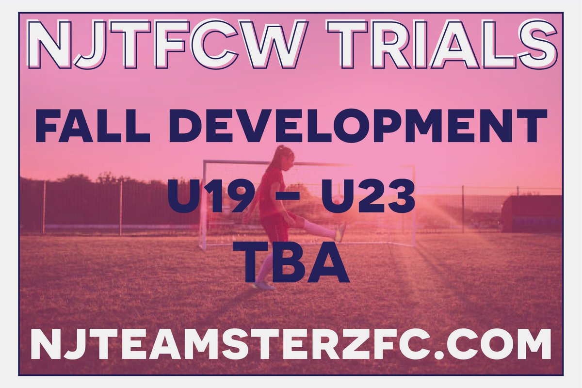 NJTeamsterzW's tweet photo. Be on the lookout 👀
U19-U23 fall development open trials soon! https://t.co/qemB569nsJ