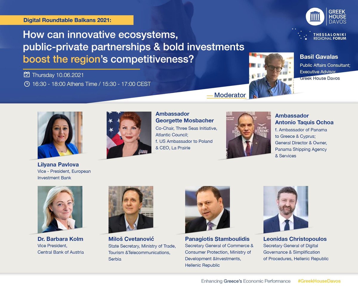 ThessalonikiRF's tweet photo. EIB VP @LilyanaPavlova keynote speaker on post-Covid economic recovery in the Balkans, the role of innovative ecosystems, PPP and bold investments in boosting the region’s competitiveness. 

📌Thursday 10th at 15:30 CET
Register: https://t.co/T8tvHdtDGb @DavosGR2021 #balkans https://t.co/zlca5M6pIs
