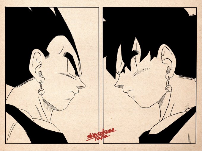 【ベジータ&amp;悟空】

#神速の鷹 #悟空 #ベジータ #ポタラ #ドラゴンボールイラスト #ドラゴンボール #dragonball 