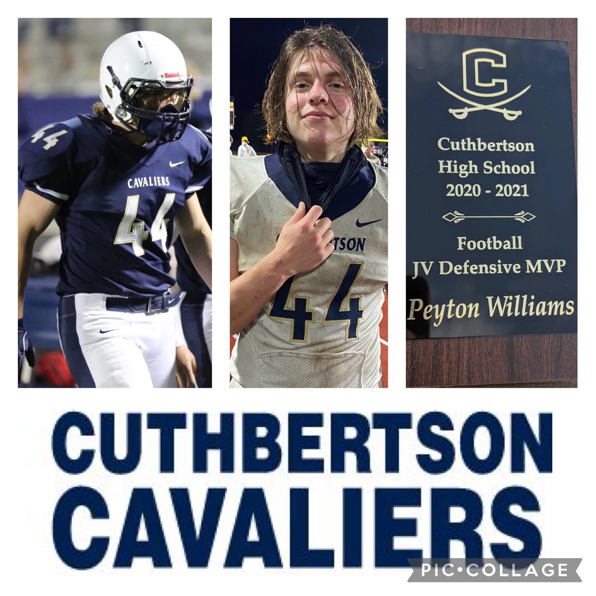 Proud of your work in the classroom, your character and commitment to football.  Blessed to be your dad and look forward to watching you grow in your junior year.  Congrats on being named Cuthbertson Football 2020-2021 JV Defensive MVP.  -#WorkHard #wintheday #serveothersfirst