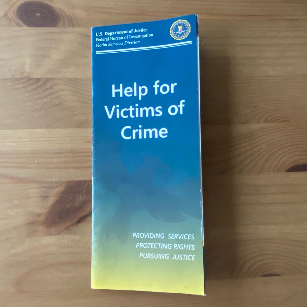 TruerCrimePod's tweet photo. When I was defrauded of my life savings this past winter, the support I received to help me navigate such a traumatic situation *did not* come from the government. In fact, this brochure was basically the extent of the state’s “help”. https://t.co/SuCN0Kp4bK