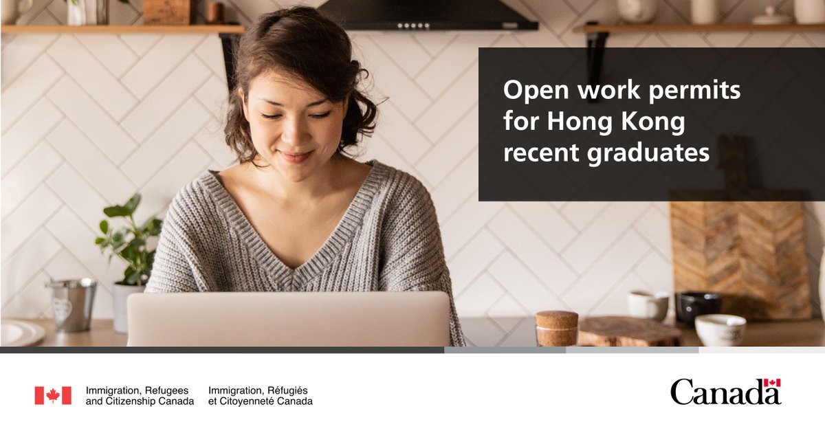 CitImmCanada's tweet photo. Did you know? We recently expanded the education requirements for the new 3-year open work permit for Hong Kong recent graduates. Find out who is eligible and how to apply: https://t.co/zL1GMkcRq4 https://t.co/aKSQyeMKeo