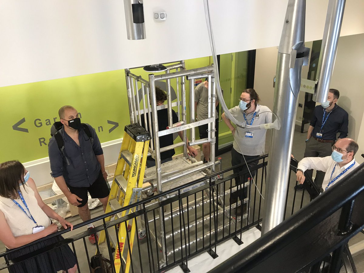 We’re finally installing #oliverbeer ‘acoustic chandelier’ #MDMprops @GOSH_Arts for the new sight and sound centre @GOSHCCPartners looking forward to hearing #therapeuticsounds