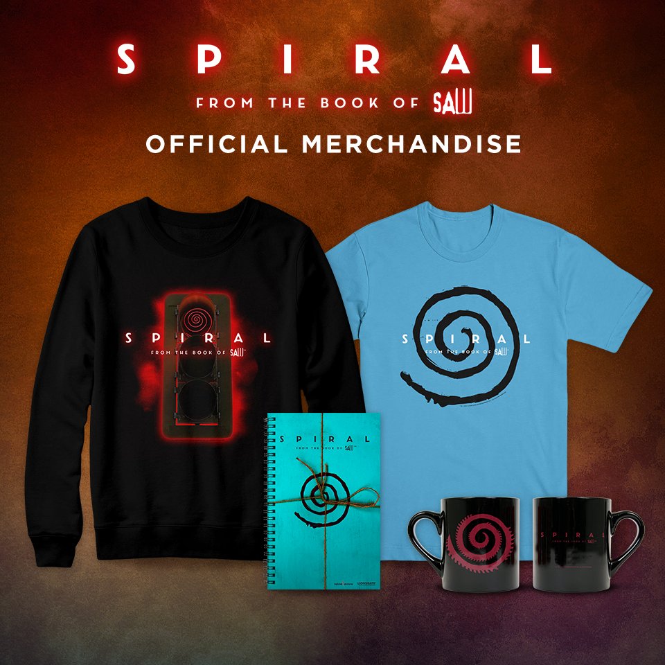 Saw's tweet photo. Wear official SAW merch or wear official SAW merch. Make your choice. Check out the @Lionsgate Shop by heading to https://t.co/0KOF7TEw3L. https://t.co/L2Q4yZIlfR