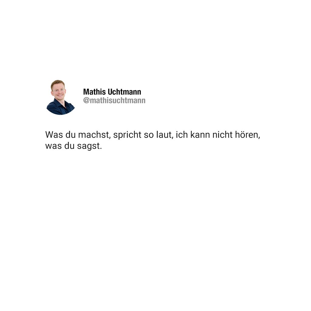 MathisUchtmann's tweet photo. 13 Wörter, die ehrlicher nicht sein können.

Es ist völlig egal, was du den ganzen Tag sagst. Deine Taten zeigen alles: WER IST DIR WICHTIG. WAS IST DIR WICHTIG.

Sag nicht, dass du dich melden wirst, ruf einfach an.

Sag nicht, dass du jemanden liebst, … https://t.co/l6ZbyFgkaQ https://t.co/yj6VYvVMsi