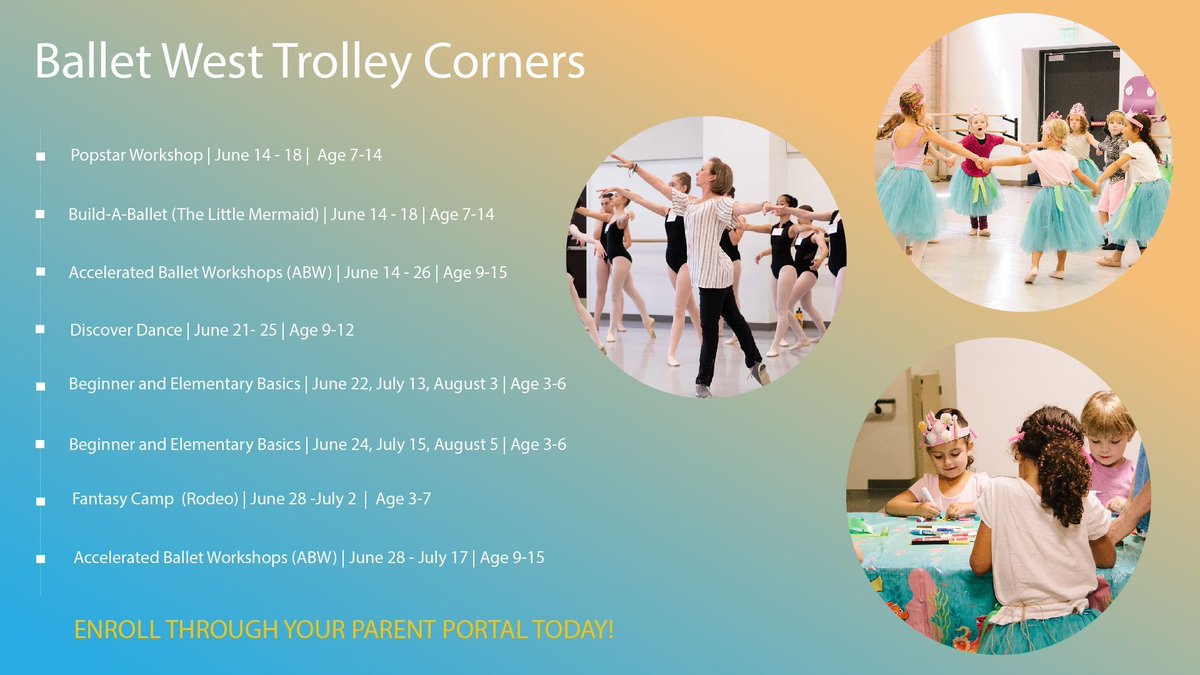 We are excited about our upcoming workshops at Trolley Corners and Thanksgiving Point.  We have a great staff of professional dancers ready teach your kids this summer!