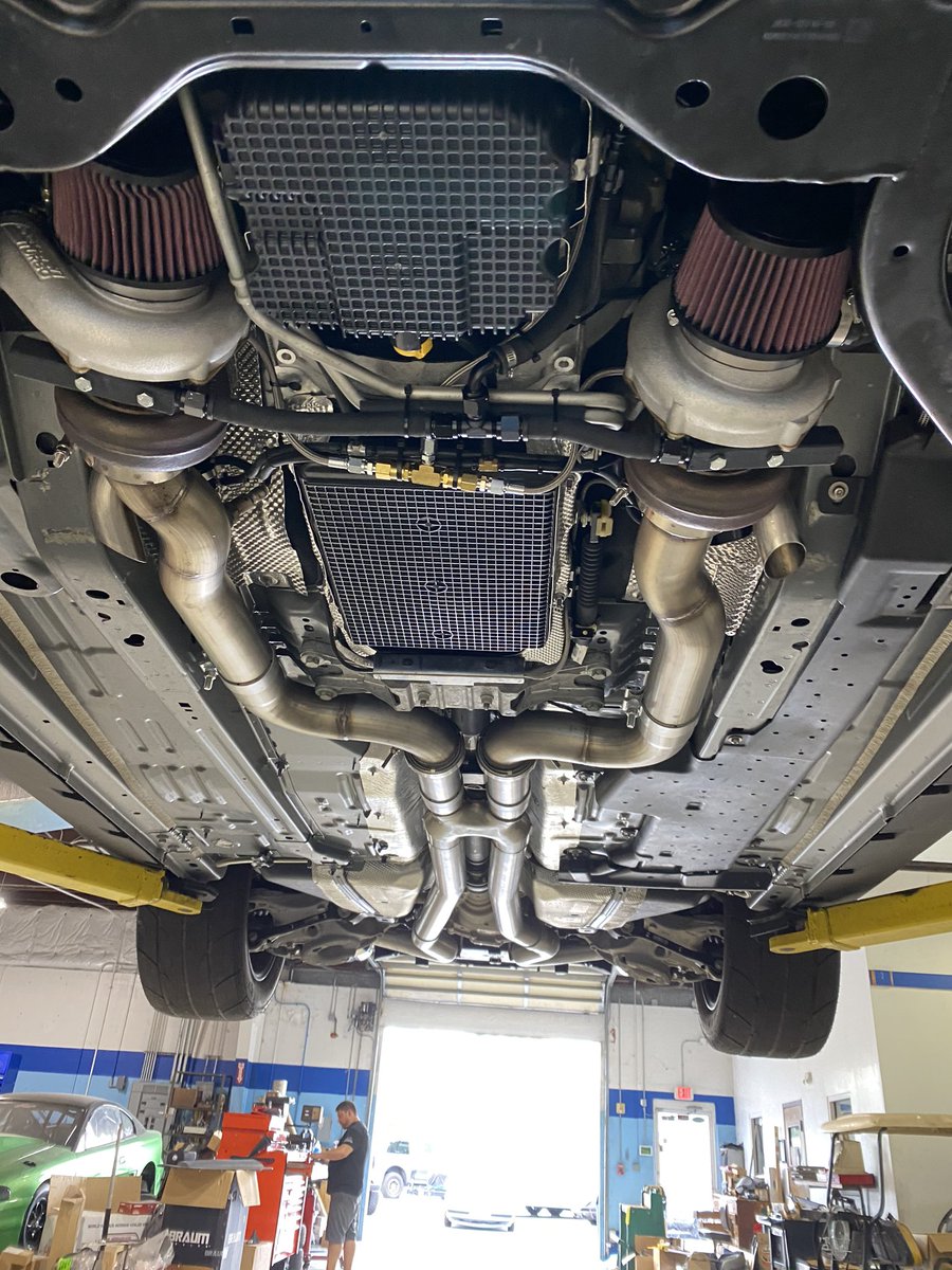 Adamscherr99's tweet photo. Haven’t turned a wrench since I left NC.  Man I forgot how much fun it is!!!!!  #MonsterMechanic #BoostTheWorld #TwinTurbo #Mustang https://t.co/WF83ytvQu6