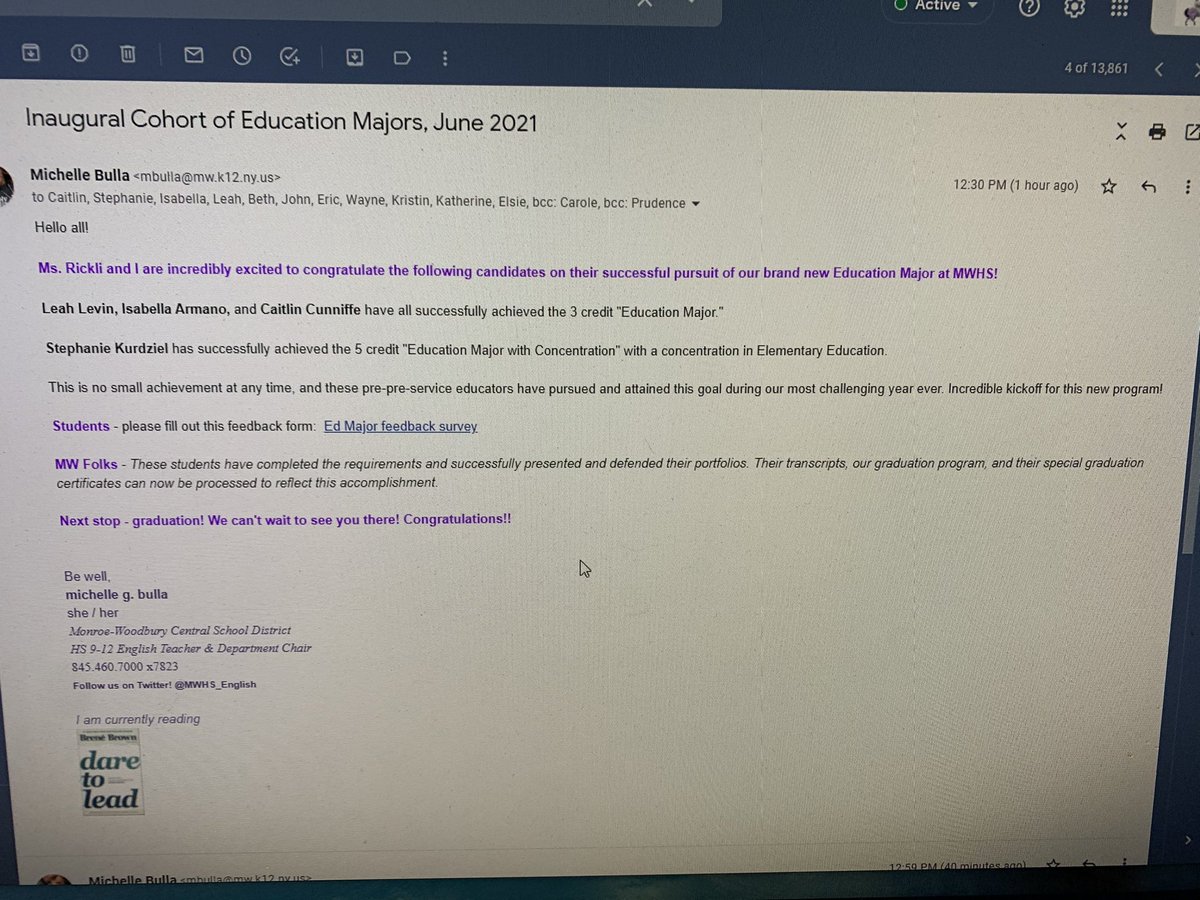 china93doll's tweet photo. That feeling when you finally get a new program to launch...our HS Education Major is real! And we have FOUR in our inaugural cohort✨🌈✨ #ExploringTeaching @ualbany https://t.co/HvQnJOcYB0