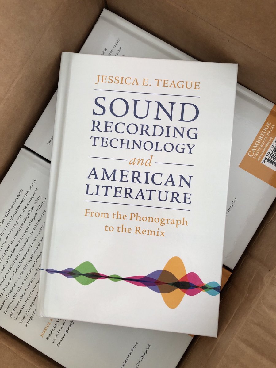 jes_tea's tweet photo. I got to hold my book for the first time today! @CambridgeUP @CUP_LitPerform #soundrecordingamericanlit https://t.co/Zr42QclgLP