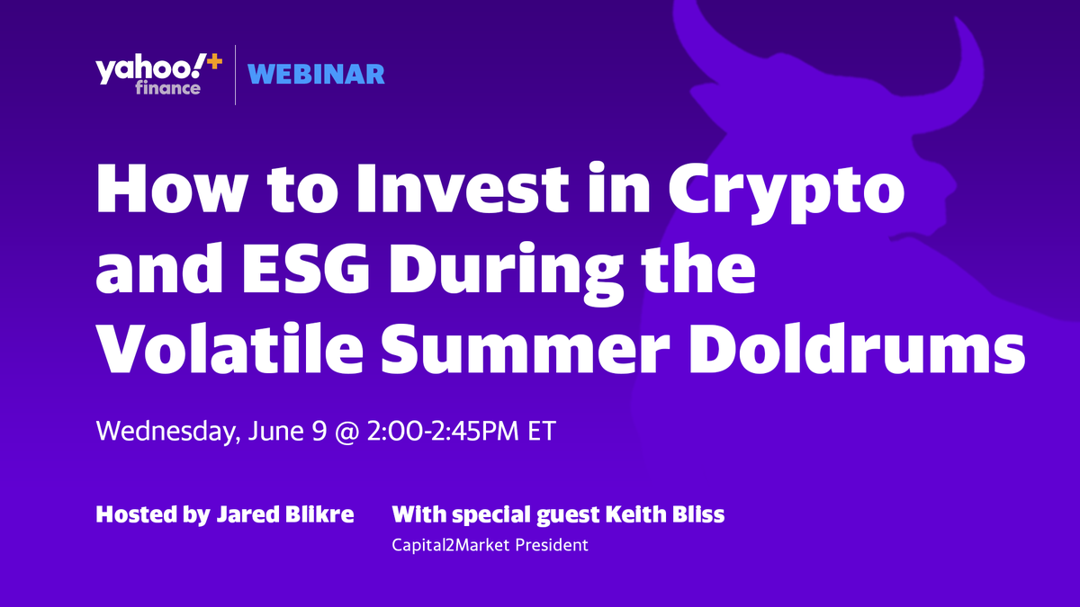 YahooFinance's tweet photo. TODAY: @yfinanceplus Webinar: How to invest in crypto and ESG during the volatile summer doldrums. Sign up here: https://t.co/Cui2r8Mwft @SPYJared
@KBGunner1 https://t.co/bdQX3ZSo2y