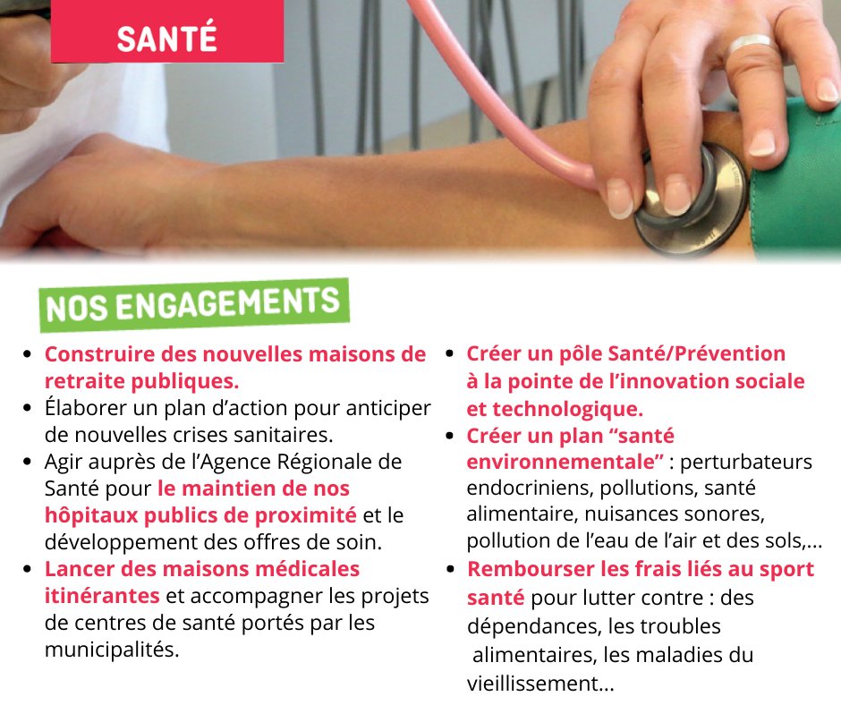 Naturellement91's tweet photo. #NotreProgramme
🟢🔴NOS PROPOSITIONS : SANTÉ
👉Pour garantir un accès aux soins pour toutes & tous dans tout le territoire de l'#Essonne : découvrez toutes nos propositions en matière de santé... ⤵️
#électionsdépartementales #naturellementessonne https://t.co/Tn0xcQdIZA