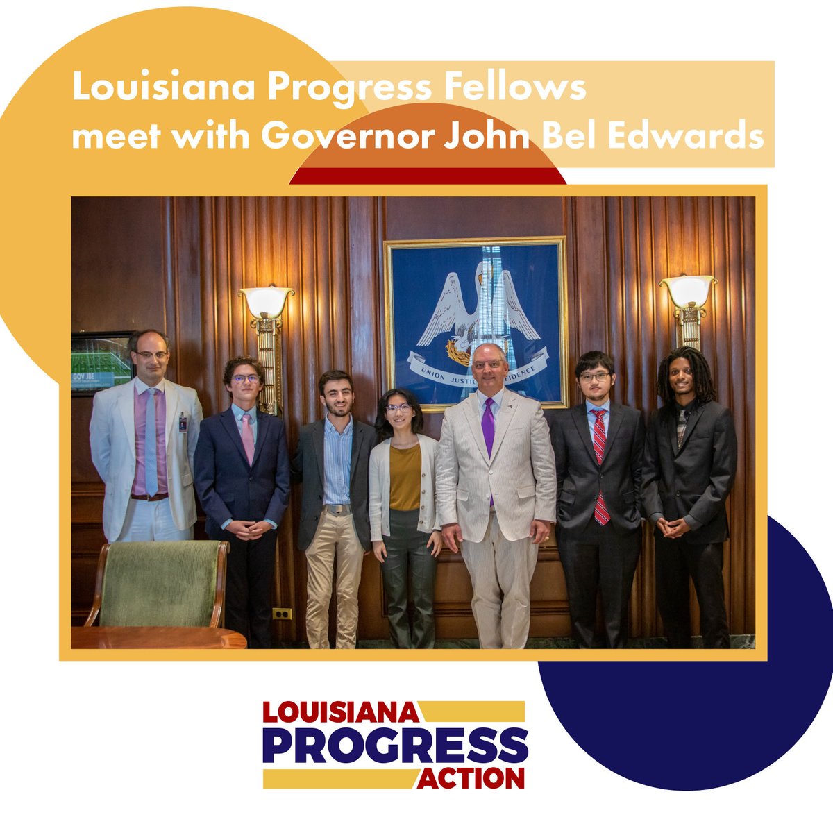 LAProgressAct's tweet image. Thank you @LouisianaGov for visiting with some of our College Legislative Advocacy Fellows.

Our College Fellows program gives students a chance to learn about government and become effective advocates.

Reply below if you’re interested in joining our Summer Fellows Program.