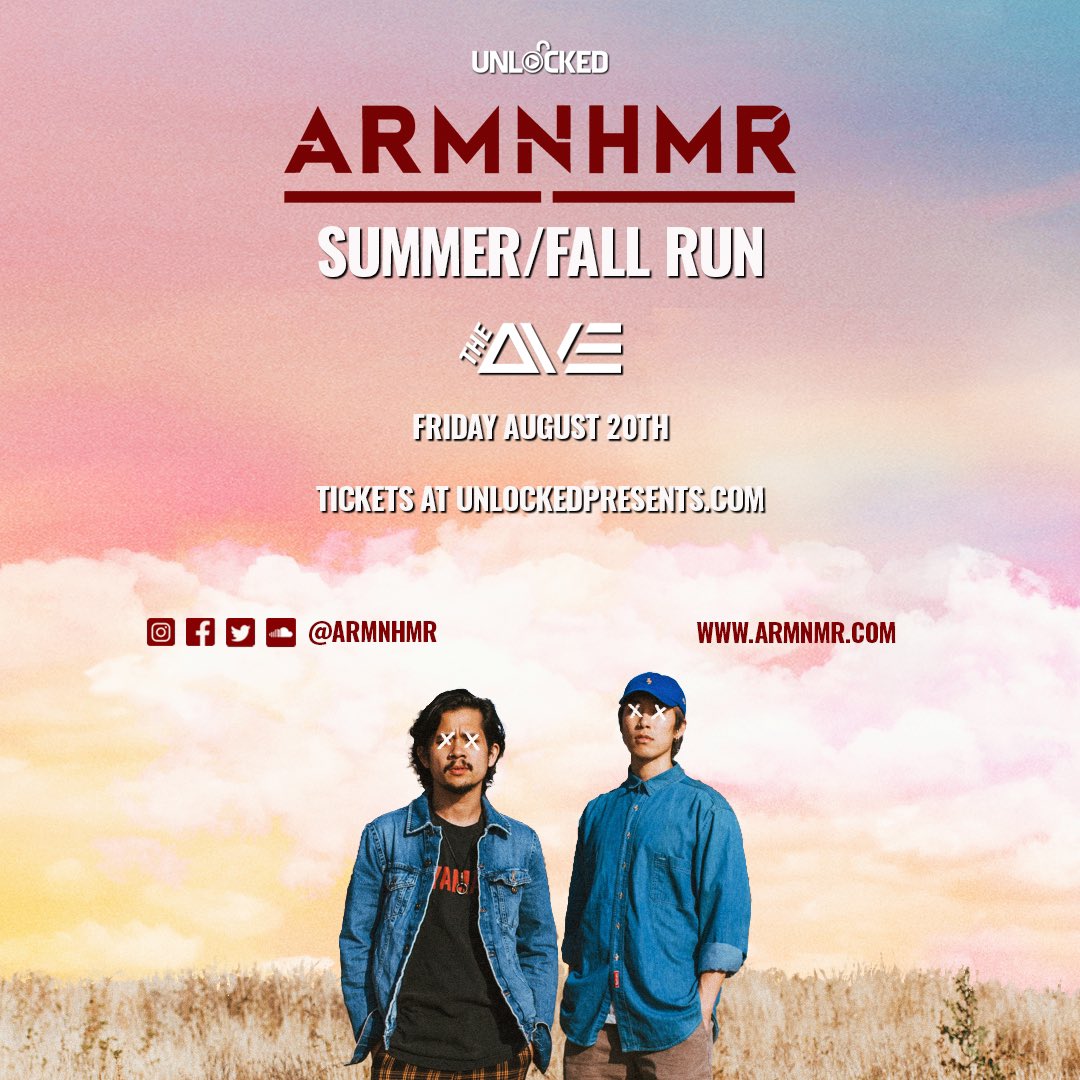 Announcement 🚨 We can all lay in the moments! ARMNHMR at The Ave in Philadelphia, PA on August 20th - Tickets available now at UnlockedPresents.com