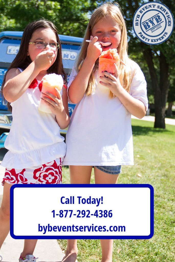 BybEvent's tweet image. Keep your party cool with our Sno-Cones! Call today to reserve #BYBEventServices #Snowcones #LongHotSummer