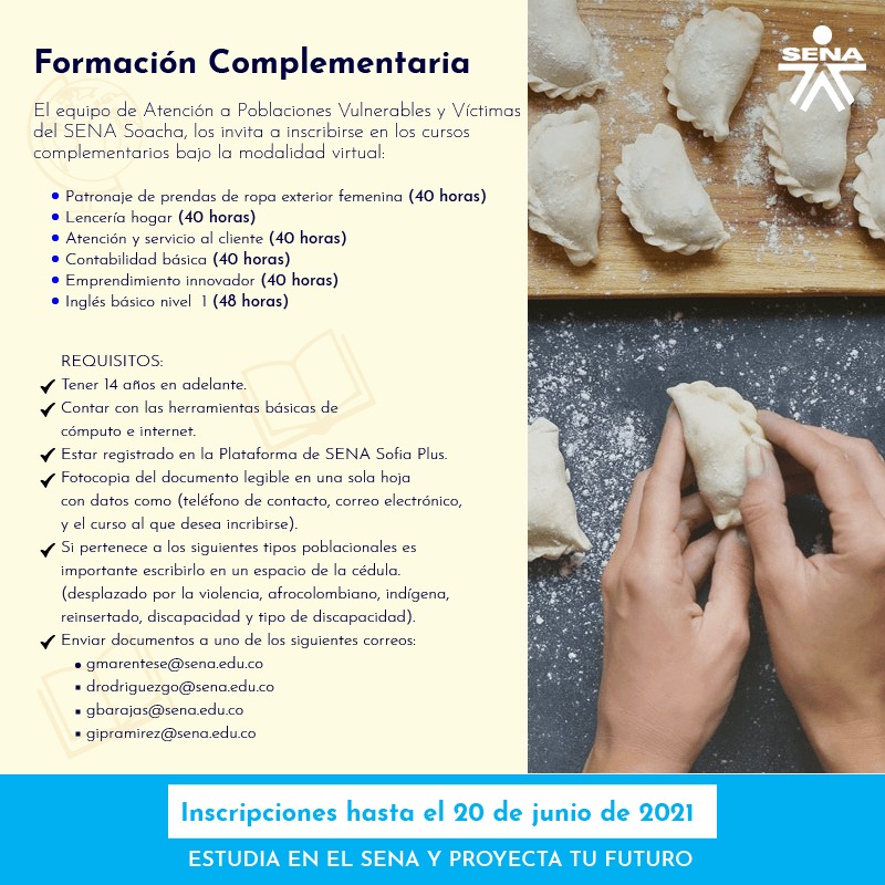 SENASoacha's tweet image. #FormaciónComplementaria | 👨👩 Conoce nuestra diversidad de cursos cortos.👨‍🎤👨‍🔧👷Postúlate hasta el 20 de junio.Puedes escribir a los correos que aparecen en las imágenes. #EstudiaEnElSENA #Soacha #Cundinamarca