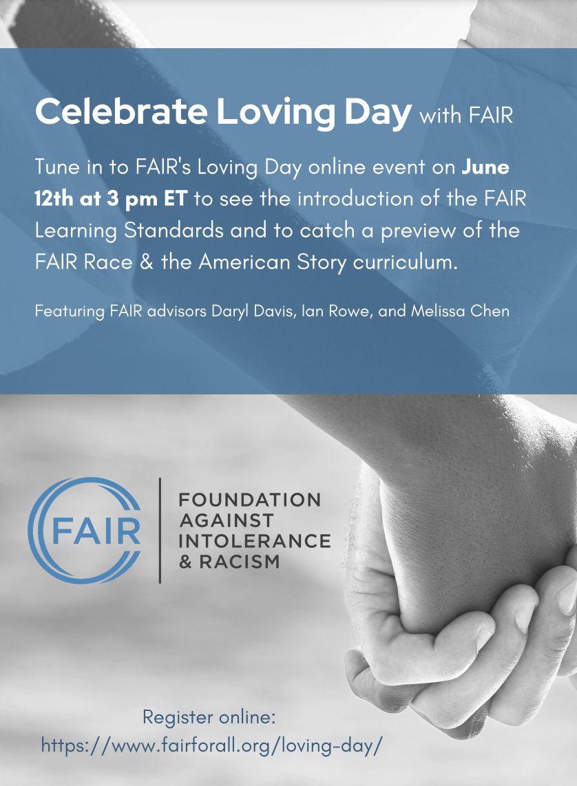 fairforall_org's tweet photo. Three days until our Loving Day Celebration! 

Takyrica and Martin will be sharing how they stand up for pro-human values as we celebrate our #RightToBeHuman online and in person across the country.

Register here: https://t.co/S5JgGrNDDi

#LovingEveryDay https://t.co/M9zo397nYP