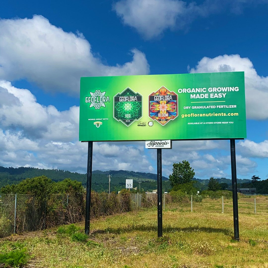 GeofloraOrganic's tweet photo. Did you see us? 👀 Geoflora is on billboards! 

If you spot us out in the wild, snap a pic and tag @geofloranutrients! 

#Geoflora #GeofloraNutrients #GrowWithGeoflora #Cannabis #Soil #cannabiscultivation https://t.co/p5kCugPewD